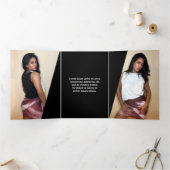 Classy Black & White Modern Artist Overzicht Drieluik Kaart (Binnen)