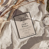 Classy Black White Old Money Fancy QR Code Wedding Kaart