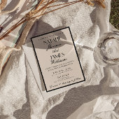 Classy Black White Old Money Luxury Fancy Wedding Kaart