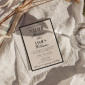 Classy Black White Old Money Photo QR Code Wedding Kaart