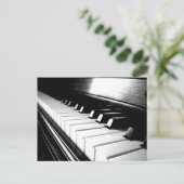 Classy Black & White Piano Photography Briefkaart (Staand voorkant)