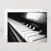 Classy Black & White Piano Photography Briefkaart (Voorkant / Achterkant)
