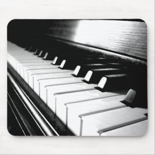 Classy Black & White Piano Photography Muismat