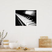 Classy Black & White Piano Photography Poster (Keuken)