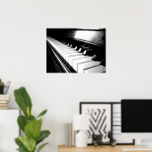 Classy Black & White Piano Photography Poster (Thuiskantoor)