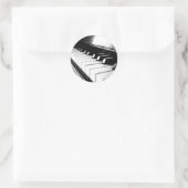 Classy Black & White Piano Photography Ronde Sticker (Tas)