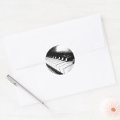 Classy Black & White Piano Photography Ronde Sticker (Envelop)