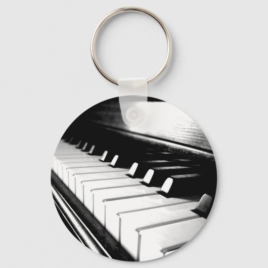 Classy Black & White Piano Photography Sleutelhanger (Voorkant)