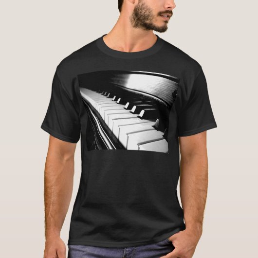 Classy Black & White Piano Photography T-shirt (Voorkant)