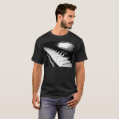 Classy Black & White Piano Photography T-shirt (Voorkant volledig)