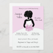 Classy Black White Pink Bridal Shower Invitations Kaart (Voorkant / Achterkant)