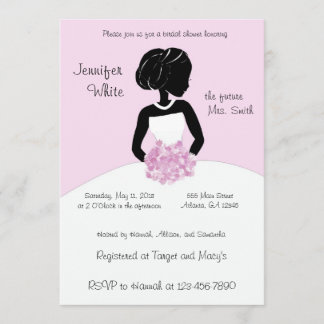Classy Black White Pink Bridal Shower Invitations Kaart