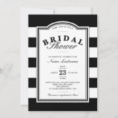 Classy Black White Striped Vrijgezellenfeest Invit Kaart (Voorkant)
