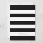 Classy Black White Striped Vrijgezellenfeest Invit Kaart (Achterkant)