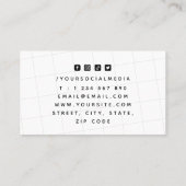 Classy Black & White Tennis Coach Professional Visitekaartje (Achterkant)