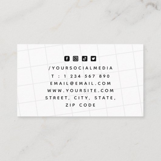 Classy Black & White Tennis Coach Professional Visitekaartje (Achterkant)