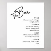 Classy Black white typografie bruiloft menu Pos Poster (Voorkant)