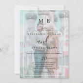 Classy Black & White Vellum Effect Foto Weddenscha Kaart (Voorkant)