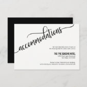 Classy Black & White Wedding-accommodatiekaart Informatiekaartje (Voorkant / Achterkant)