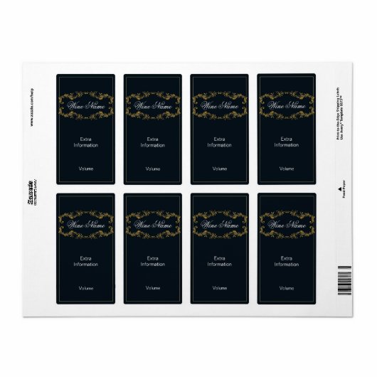 Classy Black Wine Label (Full Sheet)