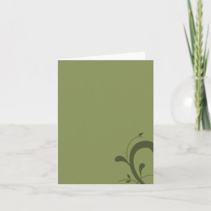 Classy Blank Olijfgroen met Flourish Note Kaart