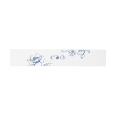 Classy  Blauw Bloementuin Bruiloft Initialen Uitnodigingen Wikkel (Vlak)