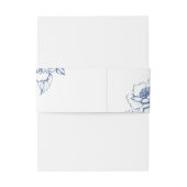 Classy  Blauw Bloementuin Bruiloft Initialen Uitnodigingen Wikkel (Achterkant Voorbeeld)