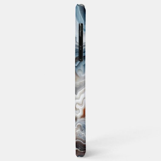 Classy Blauw Bruin Grijs Wit Kwarts Agaat Patroon Case-Mate iPhone Case (Achterkant/links)