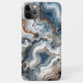 Classy Blauw Bruin Grijs Wit Kwarts Agaat Patroon Case-Mate iPhone Case (Achterkant)