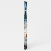 Classy Blauw Bruin Grijs Wit Kwarts Agaat Patroon iPhone Hoesje (Linkerkant)