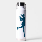 Classy Blauw Vrouw Tennisser Minimalist Waterfles (Voorkant)
