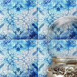 Classy Blauw Wit Blad Motieven en Bloemen Elemente Tegeltje<br><div class="desc">Deze decoratieve keramische tegel is een prachtige mix van artistieke en elegante elementen. Het ontwerp is ingewikkeld en symmetrisch, met een harmonieuze mix van bladmotieven en bloemenelementen. De patronen zijn minutieus vervaardigd, waarbij de finesse van traditionele ambachtslieden wordt getoond. De tegel is versierd met verschillende tinten blauw, variërend van diep...</div>