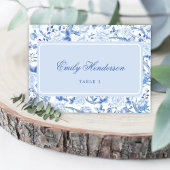 Classy Blauw Wit Chinoiserie Zittafel Nummer Kaart