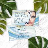 Classy Blauw Wit Goud Marmer Agaat Art Patroon Visitekaartje