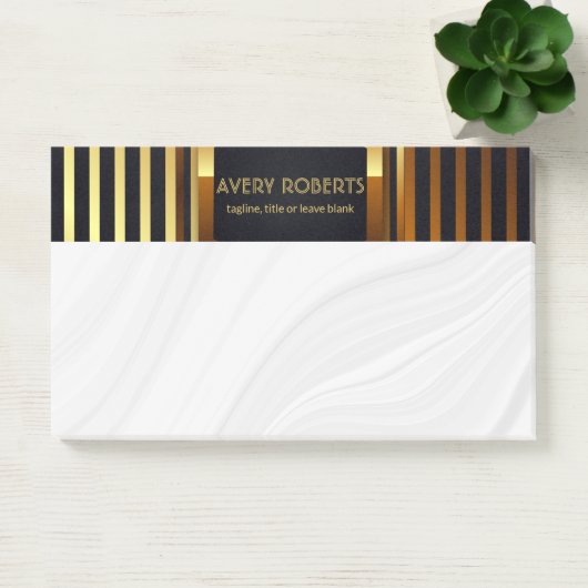Classy blauw zwart goud Elegant luxe geometrisch Post-it® Notes (Kantoor)