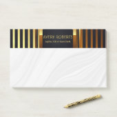 Classy blauw zwart goud Elegant luxe geometrisch Post-it® Notes (Op bureau)