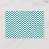 Classy Blauwgroen Chevron Stripes Wedding Place Ca Plaatskaartje (Achterkant)