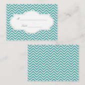 Classy Blauwgroen Chevron Stripes Wedding Place Ca Plaatskaartje (Voorkant / Achterkant)