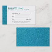 Classy Blauwgroen Glitter Appointment Visitekaartj Afsprakenkaartje (Voorkant / Achterkant)