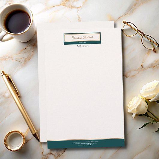 Classy Blauwgroen Ivoor Briefpapier