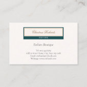 Classy Blauwgroen Ivoor Dank u Visitekaartje (Achterkant)