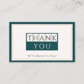 Classy Blauwgroen Ivoor Dank u Visitekaartje (Voorkant)