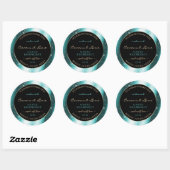 Classy Blauwgroen Sparkle Glitter Lijst Productlab Ronde Sticker (Vel)