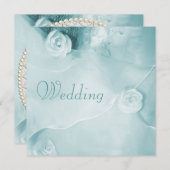 Classy  Blauwgroen Wedding Gown Wedding Kaart (Voorkant / Achterkant)