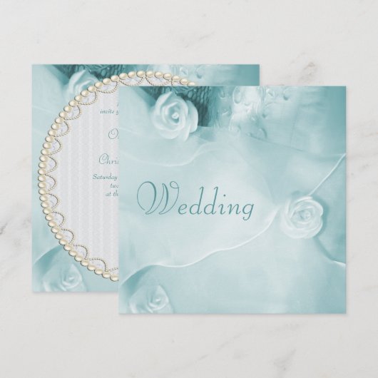 Classy  Blauwgroen Wedding Gown Wedding Kaart (Voorkant / Achterkant)