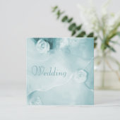 Classy  Blauwgroen Wedding Gown Wedding Kaart (Staand voorkant)