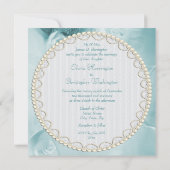 Classy  Blauwgroen Wedding Gown Wedding Kaart (Achterkant)