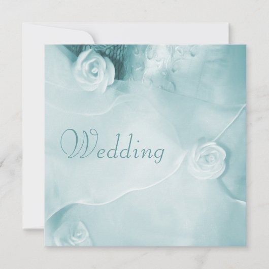 Classy  Blauwgroen Wedding Gown Wedding Kaart (Voorkant)