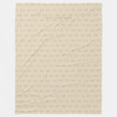 Classy bleke taupe typografie patroon van initiale fleece deken (Voorkant)