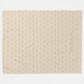 Classy bleke taupe typografie patroon van initiale fleece deken (Voorkant (Horizontaal))